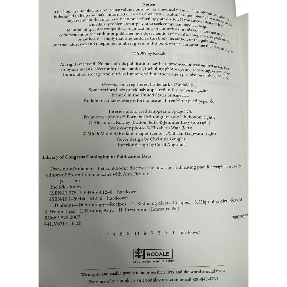 Diabetes Diet Cookbook by the editors of Prevention (Hardcover)